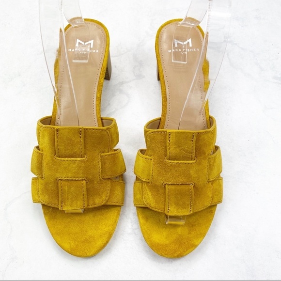 [Marc Fisher] Classy Woven Yellow Sandals - Picture 1 of 5